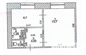 1-к квартира, вторичка, 26м2, 5/5 этаж