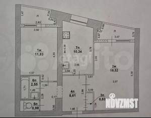 2-к квартира, вторичка, 55м2, 9/9 этаж