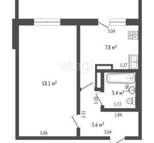 1-к квартира, вторичка, 35м2, 12/14 этаж