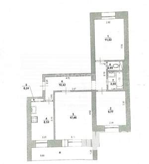 3-к квартира, вторичка, 61м2, 1/9 этаж