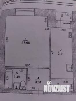 1-к квартира, вторичка, 36м2, 9/9 этаж