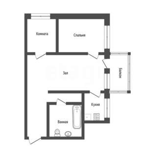 3-к квартира, вторичка, 48м2, 5/5 этаж