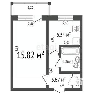 1-к квартира, вторичка, 31м2, 5/5 этаж