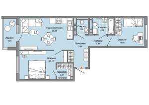 2-к квартира, строящийся дом, 62м2, 4/9 этаж