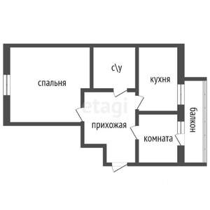2-к квартира, вторичка, 57м2, 2/9 этаж