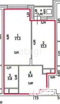 1-к квартира, вторичка, 42м2, 11/18 этаж