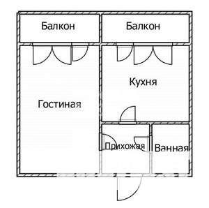 1-к квартира, вторичка, 40м2, 4/6 этаж