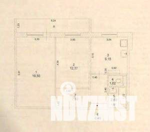 2-к квартира, вторичка, 53м2, 8/9 этаж