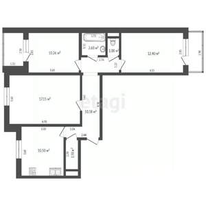 3-к квартира, вторичка, 63м2, 4/9 этаж