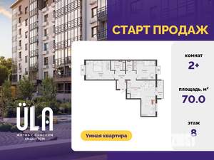 2-к квартира, вторичка, 70м2, 8/9 этаж
