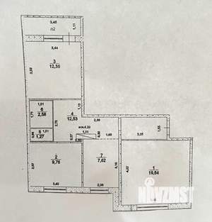 3-к квартира, вторичка, 66м2, 5/6 этаж