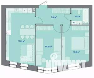 2-к квартира, вторичка, 65м2, 7/7 этаж