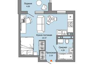 Студия квартира, строящийся дом, 29м2, 7/8 этаж
