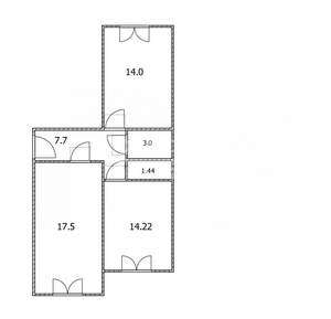 2-к квартира, вторичка, 58м2, -1/9 этаж