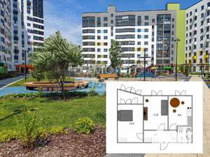 2-к квартира, вторичка, 45м2, 8/9 этаж