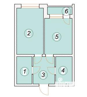 1-к квартира, строящийся дом, 51м2, 3/5 этаж