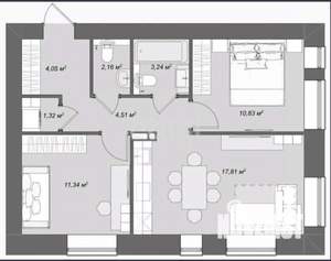 2-к квартира, вторичка, 56м2, 7/9 этаж