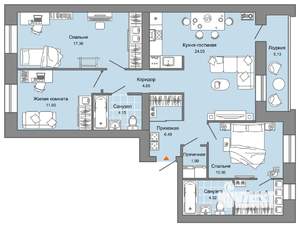 4-к квартира, вторичка, 92м2, 7/7 этаж