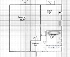 1-к квартира, вторичка, 32м2, 6/9 этаж