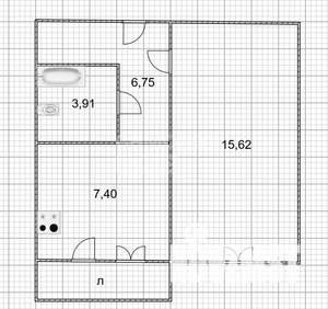 1-к квартира, вторичка, 34м2, 6/10 этаж