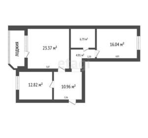 2-к квартира, вторичка, 74м2, 8/10 этаж