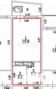 Студия квартира, вторичка, 20м2, 11/16 этаж