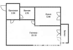 1-к квартира, вторичка, 32м2, 3/4 этаж
