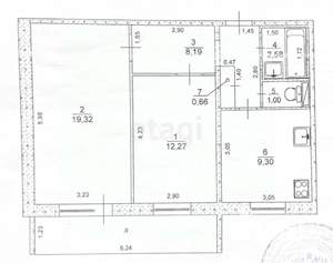 2-к квартира, вторичка, 53м2, 10/10 этаж