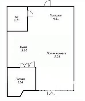 1-к квартира, вторичка, 42м2, 8/16 этаж