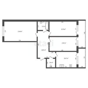3-к квартира, вторичка, 78м2, 3/5 этаж