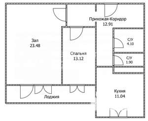 2-к квартира, вторичка, 71м2, 12/14 этаж