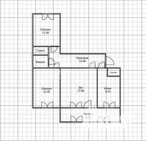 3-к квартира, вторичка, 65м2, 1/10 этаж