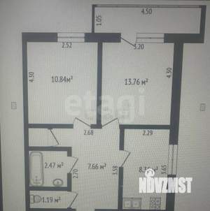 2-к квартира, вторичка, 71м2, 2/4 этаж