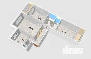 3-к квартира, вторичка, 63м2, 3/9 этаж