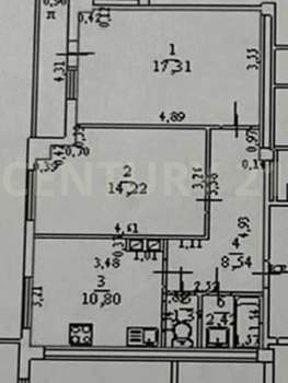 2-к квартира, вторичка, 55м2, 8/9 этаж