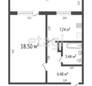 1-к квартира, вторичка, 38м2, 6/10 этаж