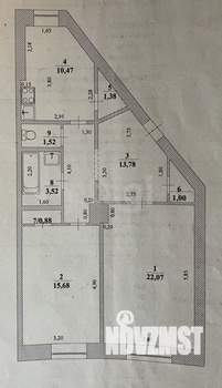 2-к квартира, вторичка, 70м2, 3/4 этаж