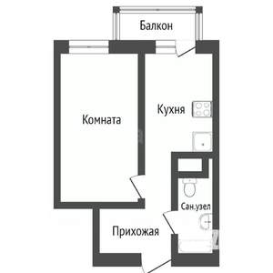 Студия квартира, вторичка, 24м2, 4/18 этаж