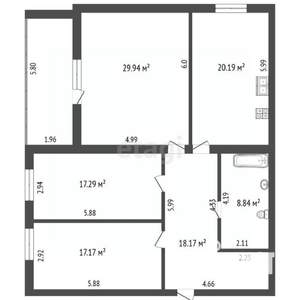 3-к квартира, вторичка, 112м2, 3/4 этаж