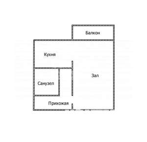 1-к квартира, вторичка, 35м2, 4/5 этаж