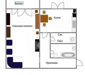 1-к квартира, вторичка, 32м2, 5/5 этаж