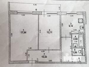 2-к квартира, вторичка, 56м2, 8/9 этаж
