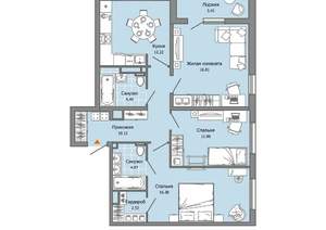 3-к квартира, вторичка, 81м2, 8/12 этаж