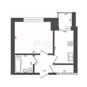 1-к квартира, вторичка, 29м2, 1/9 этаж