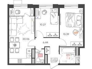 3-к квартира, вторичка, 56м2, 6/24 этаж