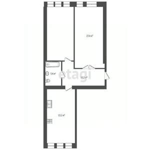 3-к квартира, вторичка, 36м2, 1/2 этаж