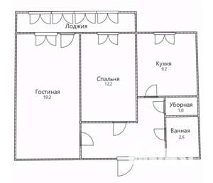 2-к квартира, вторичка, 57м2, 7/10 этаж