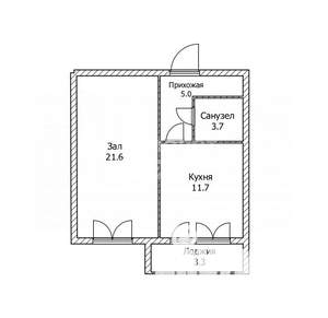 1-к квартира, вторичка, 42м2, 4/16 этаж