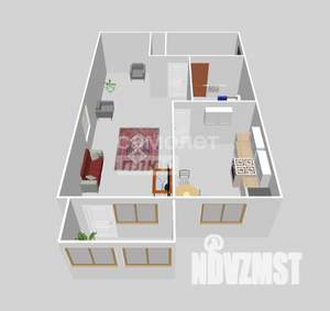 1-к квартира, вторичка, 31м2, 4/6 этаж