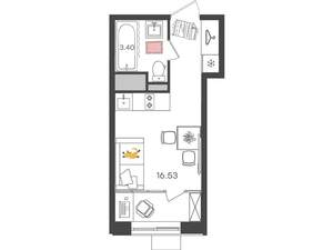 Студия квартира, вторичка, 20м2, 16/24 этаж